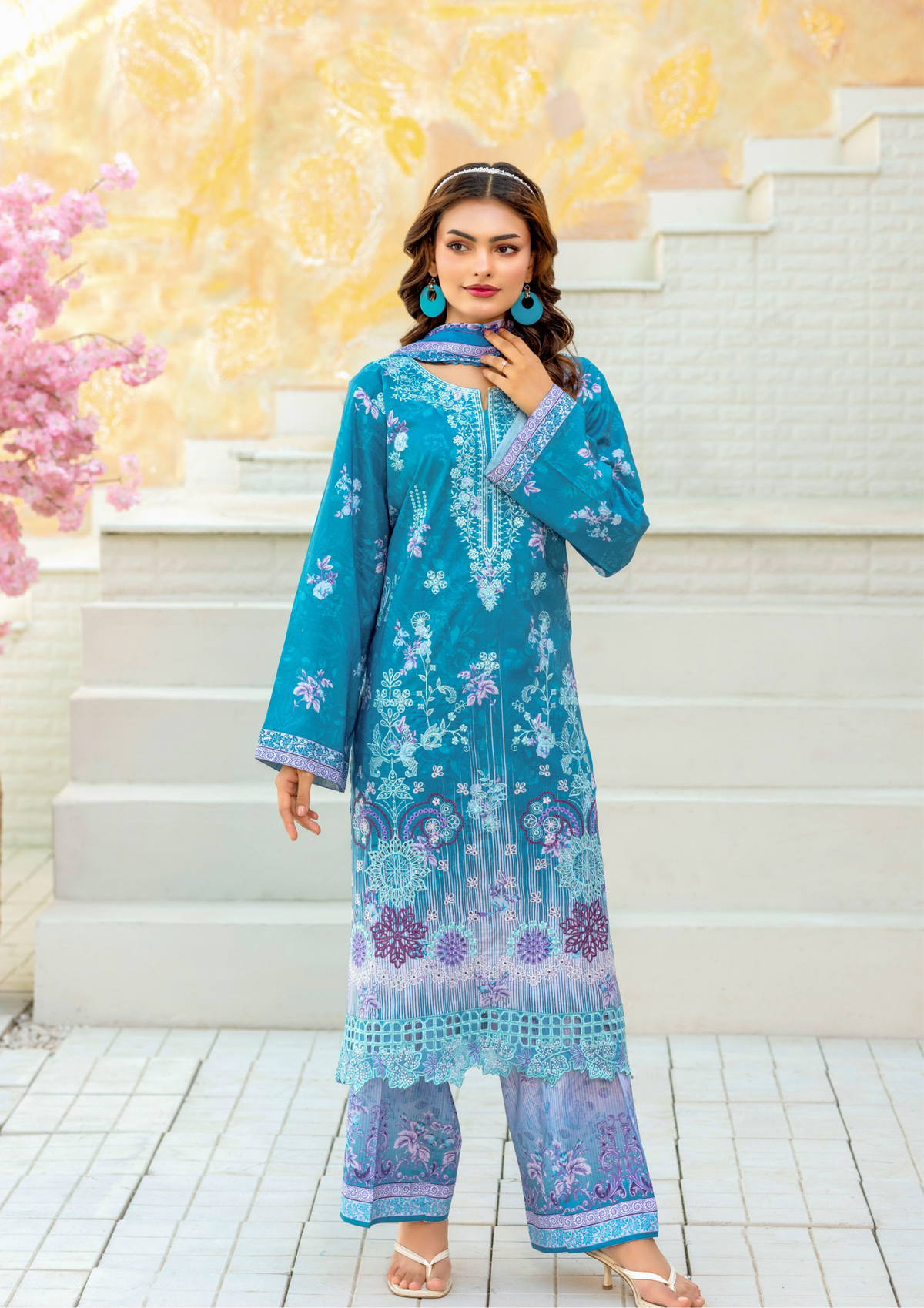 ELAYA 3 peice Breathable Azure Elegance